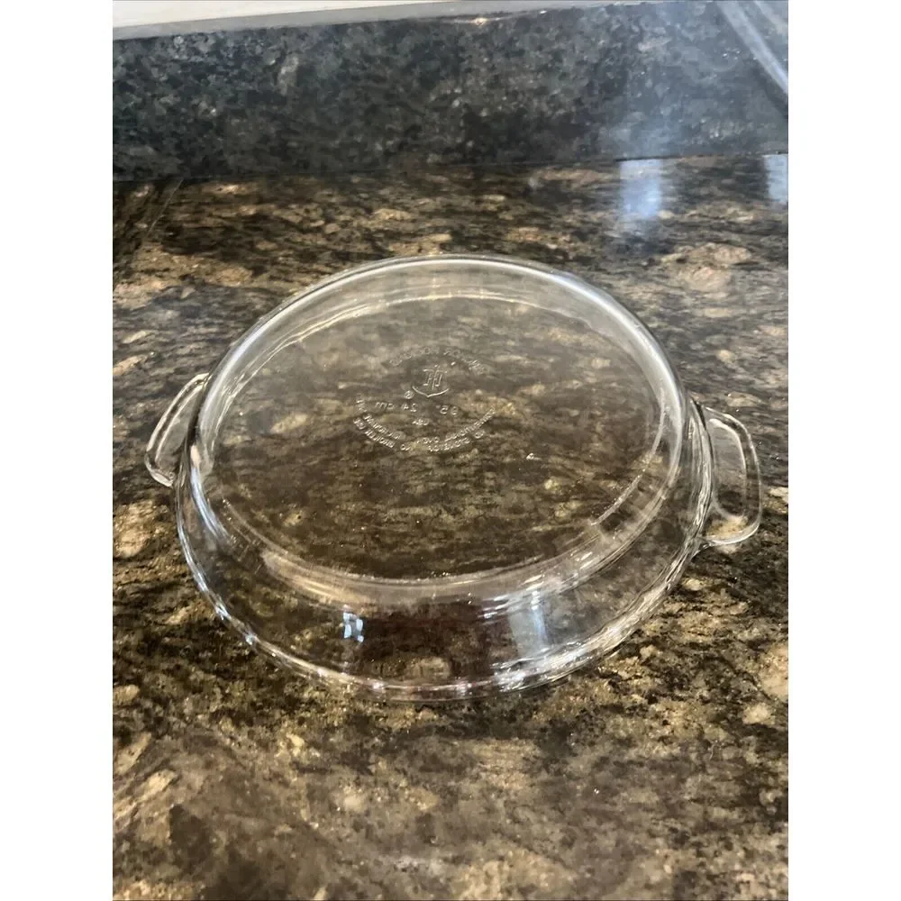 ANCHOR HOCKING Clear Glass Pie Baking Dish‎ Plate Oven Microwave Safe 9.5